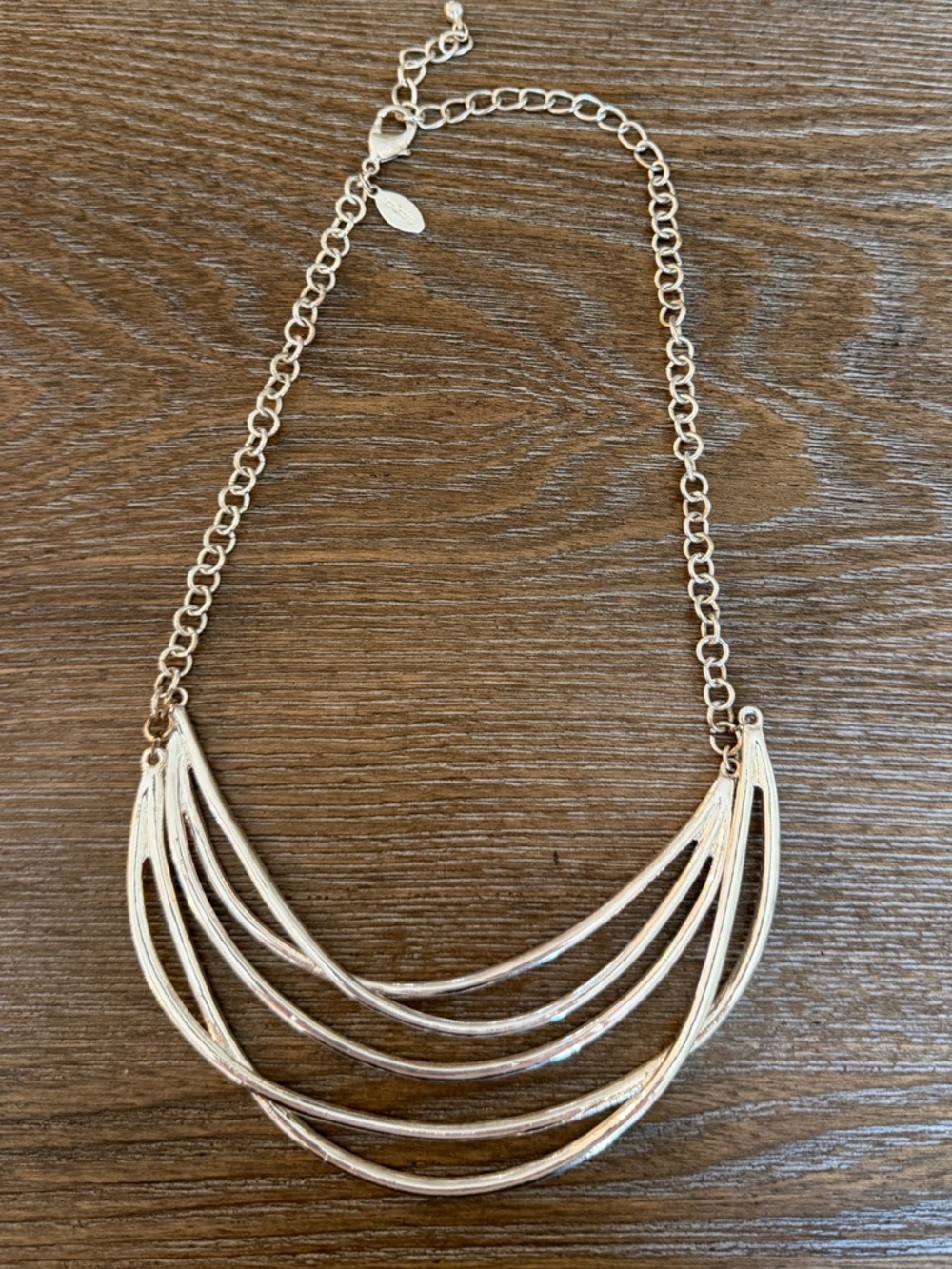 Chico's Gold Multi-Row Arc Necklace